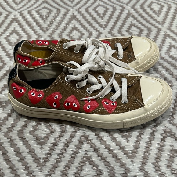Comme des Garcons Shoes - Converse Comme des Garçons x Pro Low PLAY Brown Hearts Women’s Size 9 / Men’s 7